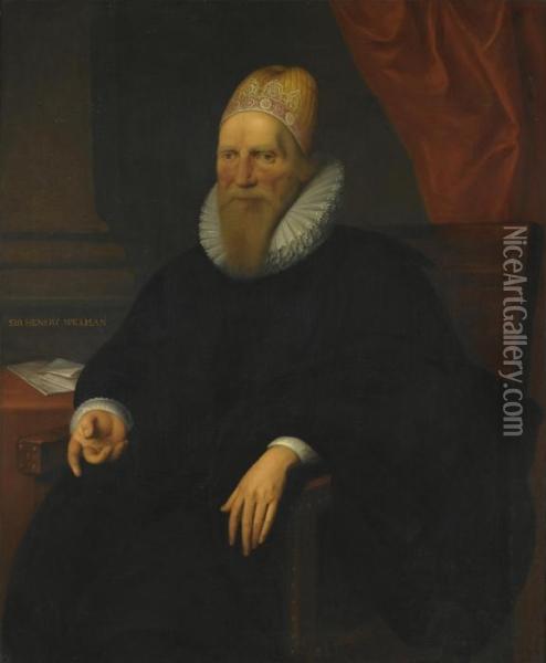 Sir Henry Spelman Oil Painting - Cornelius Jonson