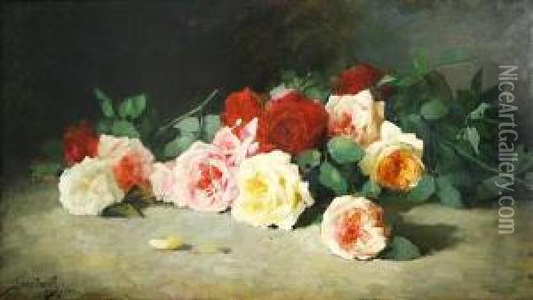 Cut Roses Oil Painting - Lothar von Seebach