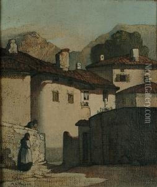 View Of A Village, Possibly South Of France Oil Painting - Marianne Lucy Trench