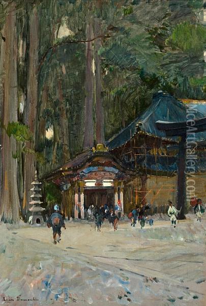 Entrance To Nikko Temple Oil Painting - Louis Dumoulin
