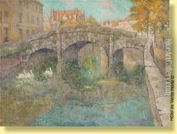 Le Pont Saint Augustin Oil Painting - Paul Leduc