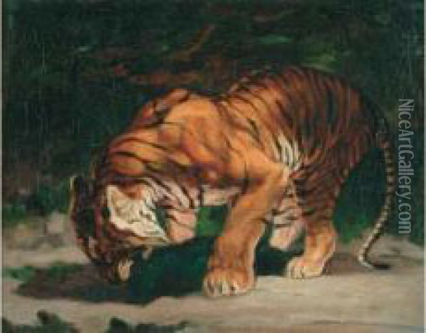 Le Tigre Oil Painting - Leon Louis Riesener