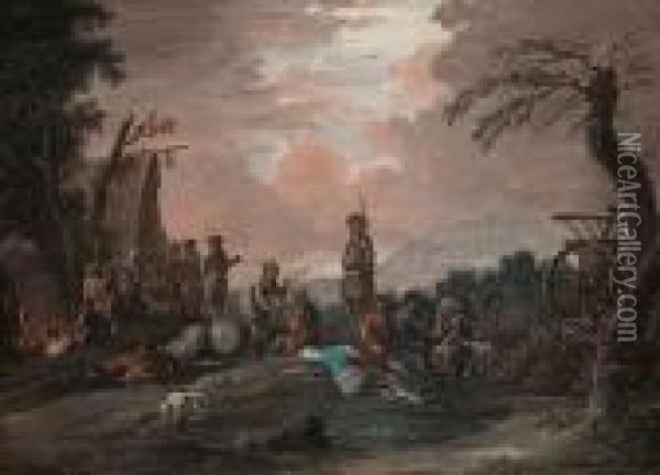 Ausruhendesoldaten Oil Painting - Louis Nicolael van Blarenberghe