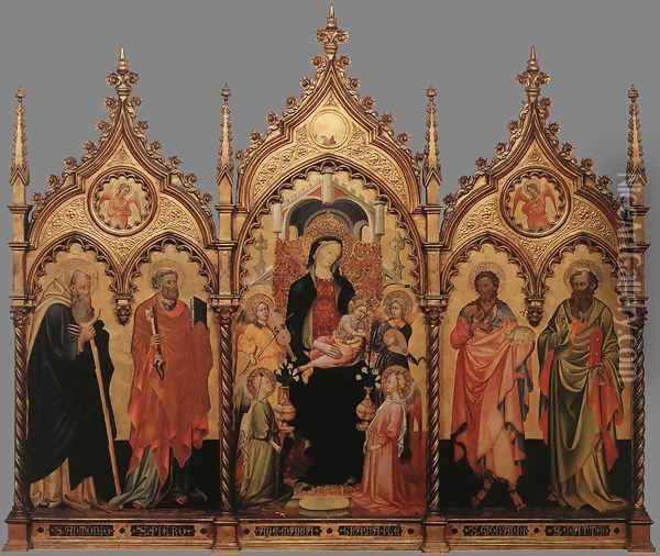 Madonna and Child Enthroned with Saints 1400-50 Oil Painting - Italian Unknown Masters