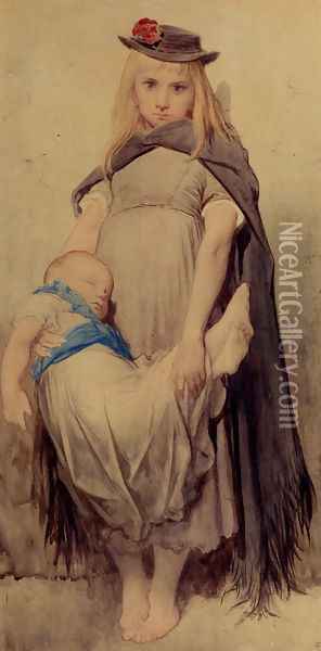 Jeune Mendiante Oil Painting - Gustave Dore