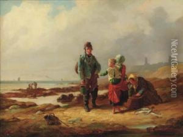 The Fisherman's Family Oil Painting - Charles Waller Shayer