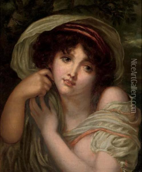 Portrait Of A Young Lady Oil Painting - Jean Baptiste Greuze