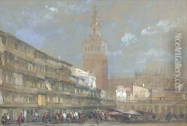 The Moorish Tower at Seville, called the Giralda Oil Painting - David Roberts