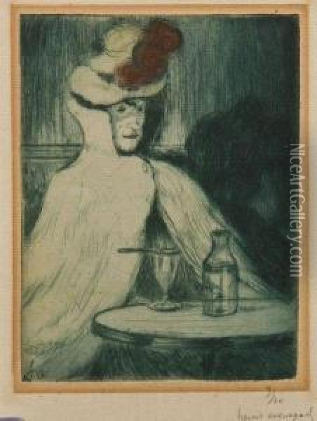 La Buveuse D'absinthe Oil Painting - Henri-Jacques Evenepoel