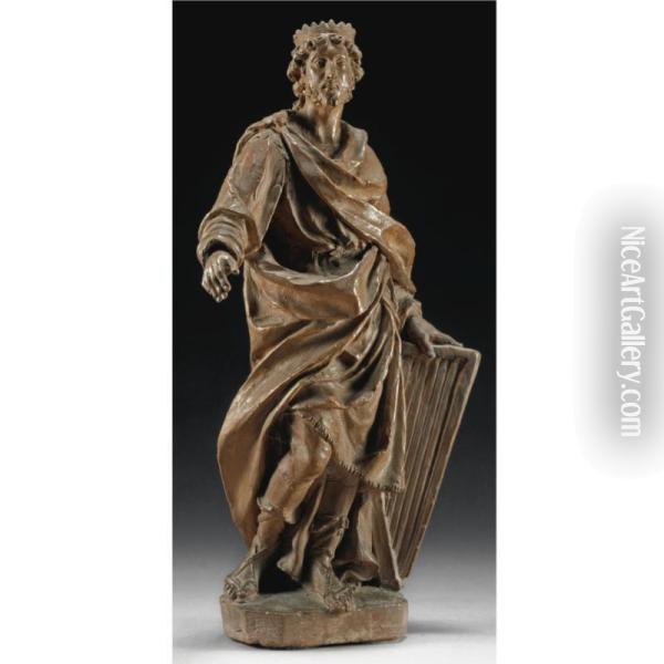 A Terracotta Figure Of David Oil Painting - Giovacchino Fortini