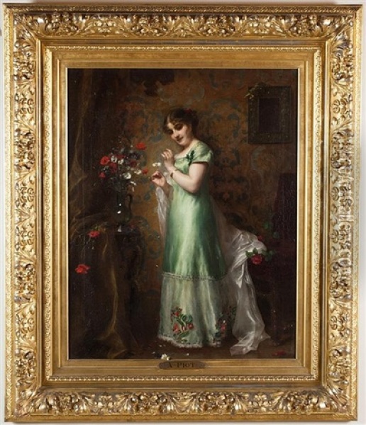 He Loves Me, He Loves Me Not Oil Painting - Etienne Adolph Piot