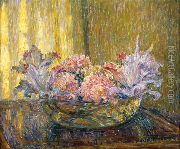 Bouquet De Fleurs Oil Painting - Henri Eugene Augustin Le Sidaner