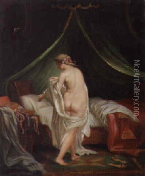 A Lady At Her Toilet Oil Painting - Joseph Felon