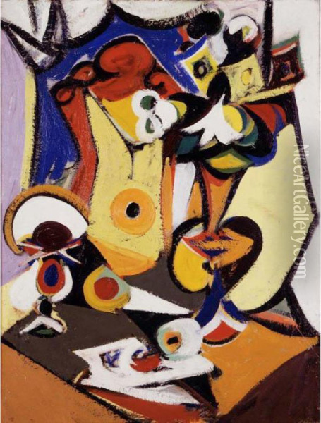 Composition (still Life) Oil Painting - Arshile Gorky