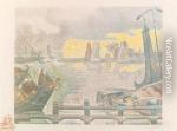 Les Bateaux A Flessingue (kornfeld & Wick 12) Oil Painting - Paul Signac