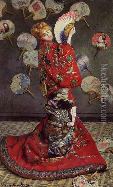 Camille Monet In Japanese Costume Oil Painting - Claude Oscar Monet