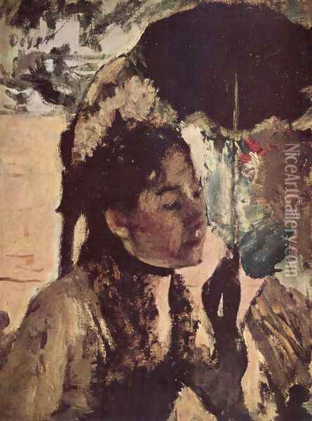 In the Tuileries woman with a parasol Oil Painting - Edgar Degas