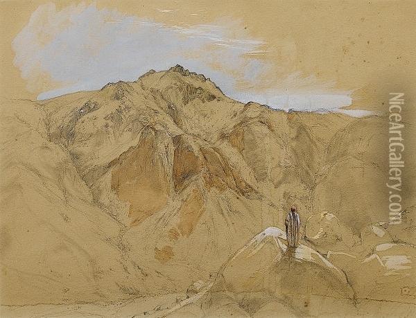 St. Catherine's Mount From Gebel Musa (mount Sinai) Oil Painting - John Frederick Lewis
