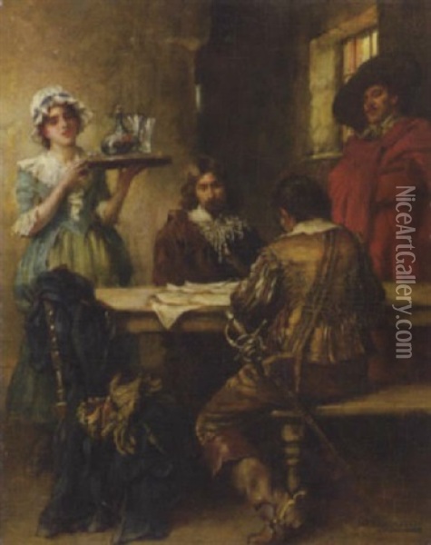 The Contract Oil Painting - William A. Breakspeare