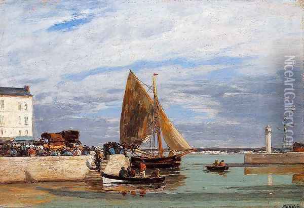 Honfleur, the Port I Oil Painting - Eugene Boudin