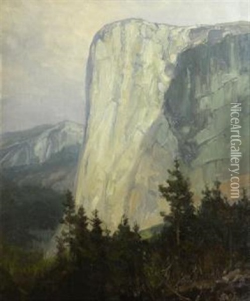 Guardian Of The Valley (el Capitan, Yosemite National Park, Califonia) Oil Painting - Peter Winthrop Sheffers