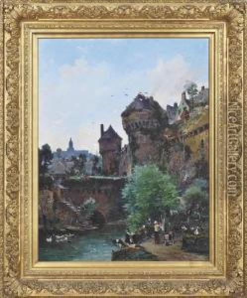 Chateau De Fougeres, Bretagne Oil Painting - Gaston-Marie-Anatole Roullet