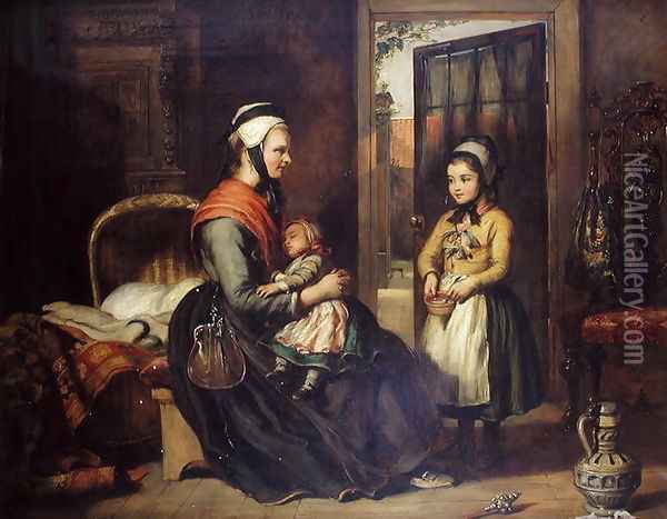 A Dutch Family Oil Painting - Charles Sims