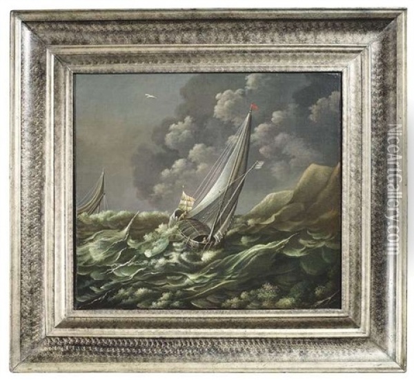 Sturmische See Mit Kenterndem Schiff Oil Painting - Jan Porcellis