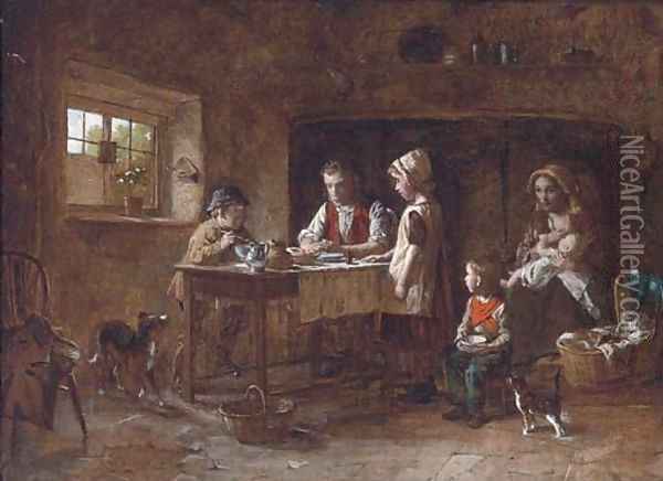 Grace before meal Oil Painting - William Hemsley