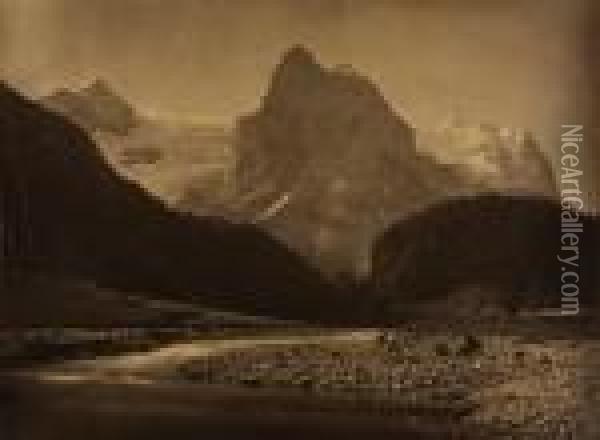 Le Wellhorn Et Le Glacier Derosenlaui Oil Painting - Adolphe Braun