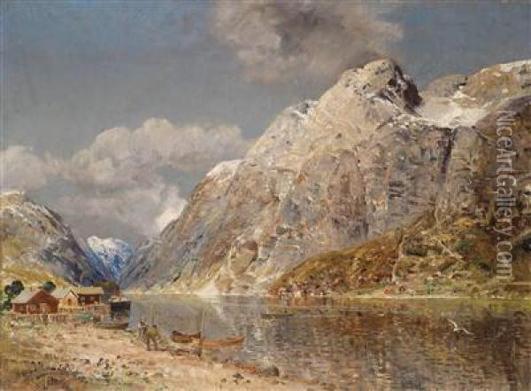 Afjord Landscape Oil Painting - Karl Kaufmann