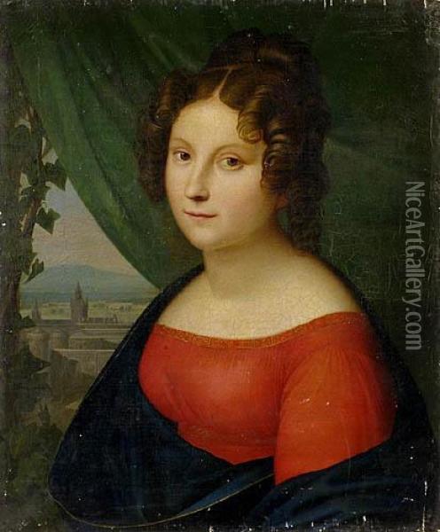 Portret Kobiety (baronowej Berthy Von Lutzow) Oil Painting - Wilhelm Herbig