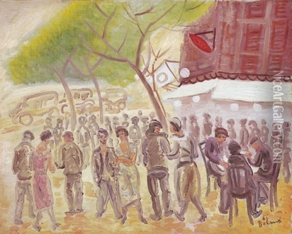 Kavehaz A Parizsi Boulevard-on Oil Painting - Rezso Balint