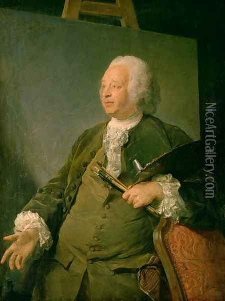 Portrait of Jean-Baptiste Oudry 1686-1755 c.1753 Oil Painting - Jean-Baptiste Perroneau