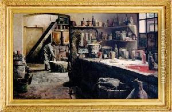 Artist Supply Maker's Shop Oil Painting - Evert Pieters