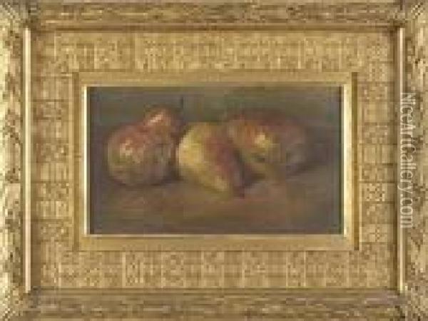 Still Life Withpears. Oil Painting - George William Whitaker