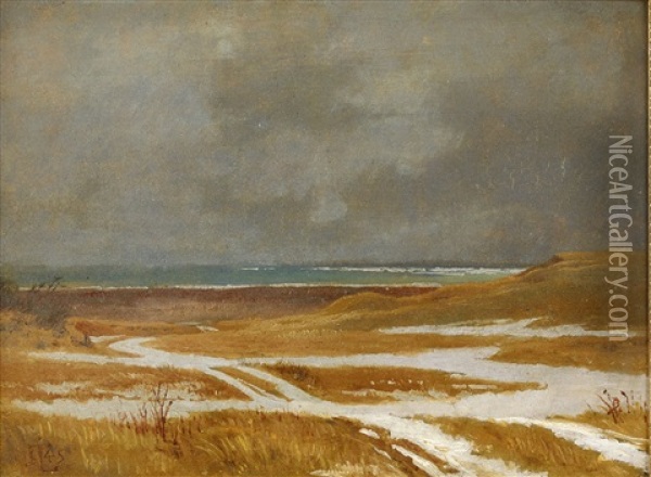 Landskapsstudie Oil Painting - Johan Thomas Lundbye