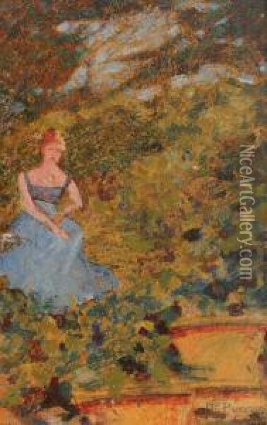 Dama In Giardino Oil Painting - Mario Puccini