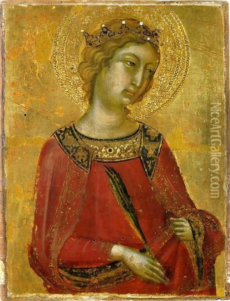 Saint Catherine of Alexandria Oil Painting - Niccolo Di Segna