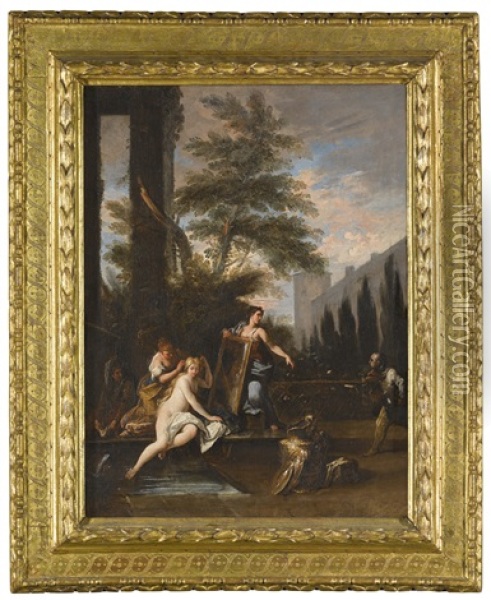 Bathsheba At Her Bath Oil Painting - Sebastiano Ricci
