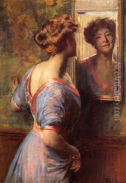 A Passing Glance Oil Painting - Thomas Pollock Anschutz