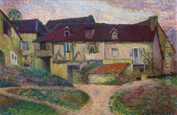 Farmhouse, Namur Oil Painting - Dario de Regoyos