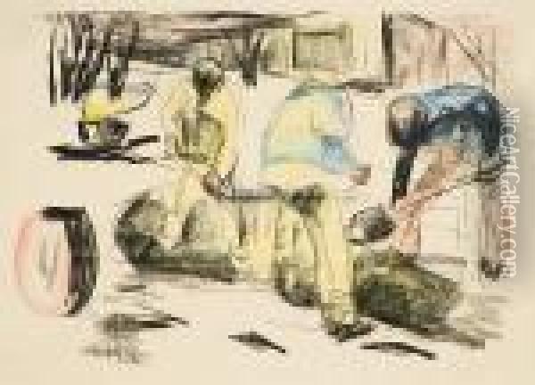 Gravende Arbeidere Oil Painting - Edvard Munch
