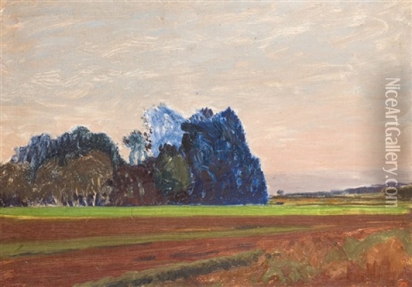 Blaue Stunde In Den Feldern Oil Painting - Hans am Ende
