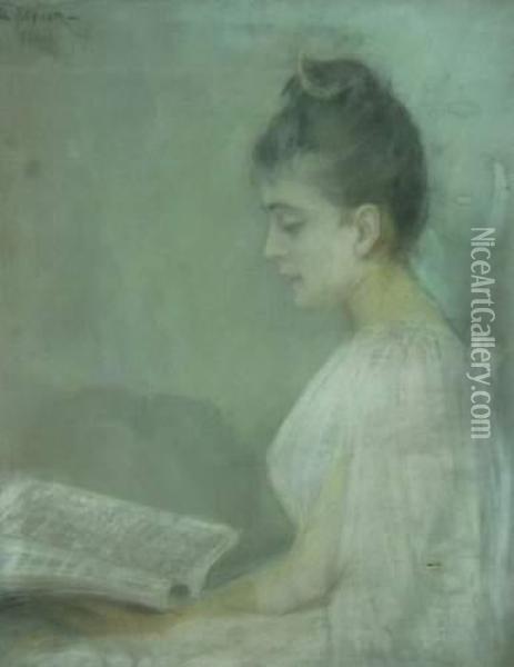 Jeune Fille Lisant Oil Painting - Elisabeth Keyser