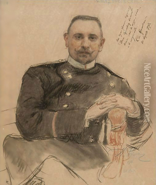 Portrait Of The Collector Stepan Petrovich Kratchkovsky (1866-1913) Oil Painting - Ilya Efimovich Efimovich Repin