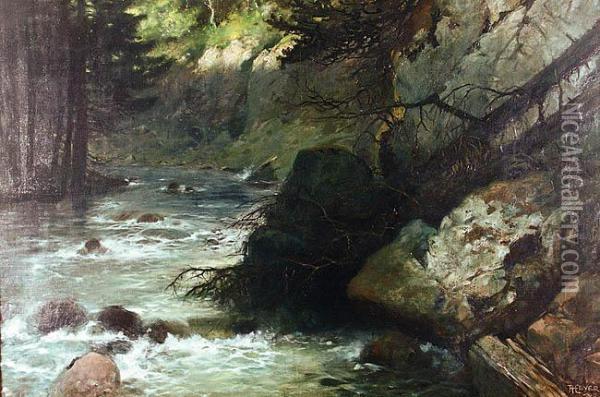 Pejzaz Z Rzeka Oil Painting - Arthur Heyer