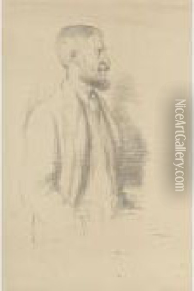 Portrait Of George Bernard Shaw Oil Painting - William Rothenstein