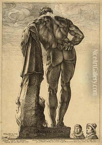 The Farnese Hercules Oil Painting - Hendrick Goltzius