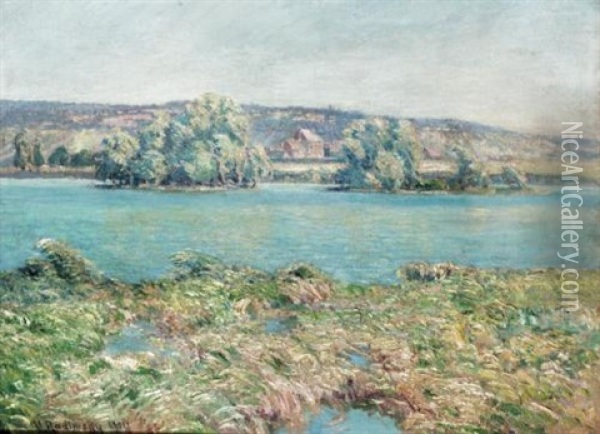 Lake Landscape Oil Painting - Wenzel Radimsky
